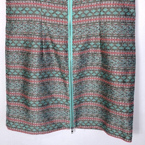 Adrianna Papell Jacquard Textured Beaded Embroidered Shift Dress Sz 8P Petite - Picture 8 of 11